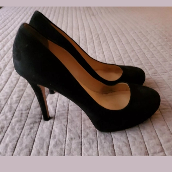 Kate Spade Lori Heel Black Suede Pump MSRP $328 - Picture 6 of 9
